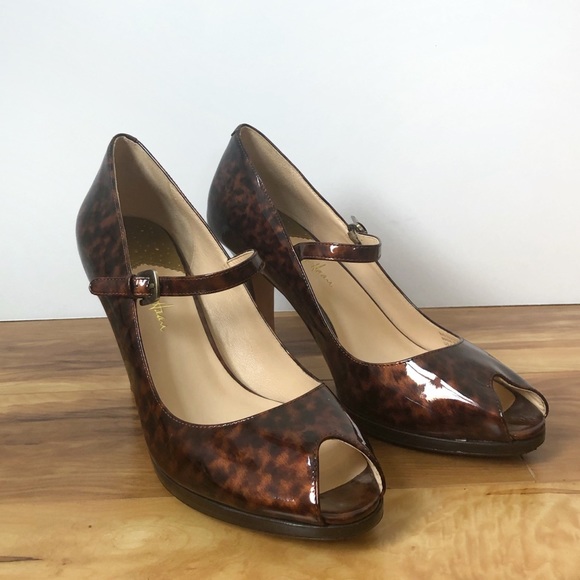 Cole Haan Nike Air Tortoise Patent Peep Toe Pump - Picture 2 of 7